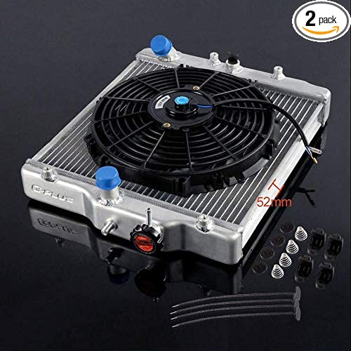 52mm Aluminum Racing Radiator Stop Leak Compatible For HONDA CIVIC EK EG D15 D16 1992-2000 +12