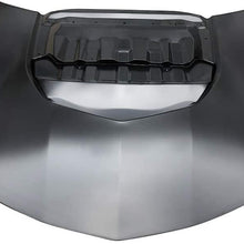 IKON MOTORSPORTS, Hood Compatible With 2016-2020 Chevy Camaro, ZL1 Style Hood Scoop Air Vent Black Aluminum With Heat Extractor Ram Air