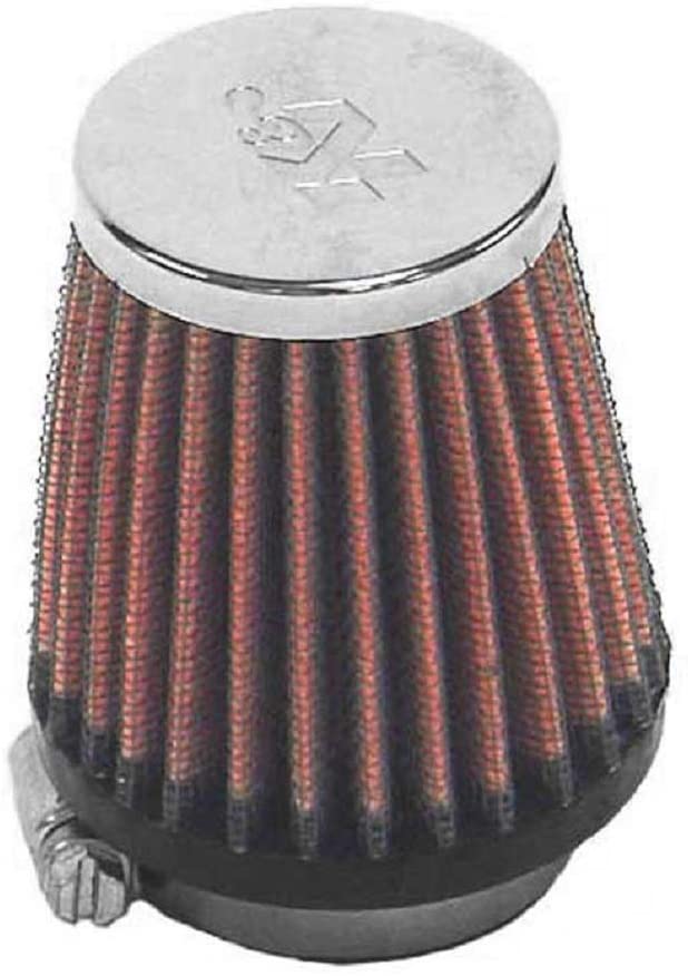 K&N Universal Clamp-On Air Filter: High Performance, Premium, Replacement Engine Filter: Flange Diameter: 1.5625 In, Filter Height: 3 In, Flange Length: 0.625 In, Shape: Round Tapered, RC-2290