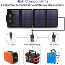 COOCHEER Solar Charger 120W Portable Solar Panel Foldable for Power Station Generator and Laptop Tablet GPS iPhone iPad Camera for Emergency Hurricane Home
