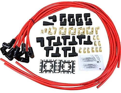 Dragon Fire 8.5mm CERAMIC True Universal Kit 150 Ohm High Performance Spark Plug Wire Set 90 For All Chevy Dodge Ford Small Block Big Block V8 SBC BBC SBF BBF HEMI Female Socket Points Male HEI PWJ21