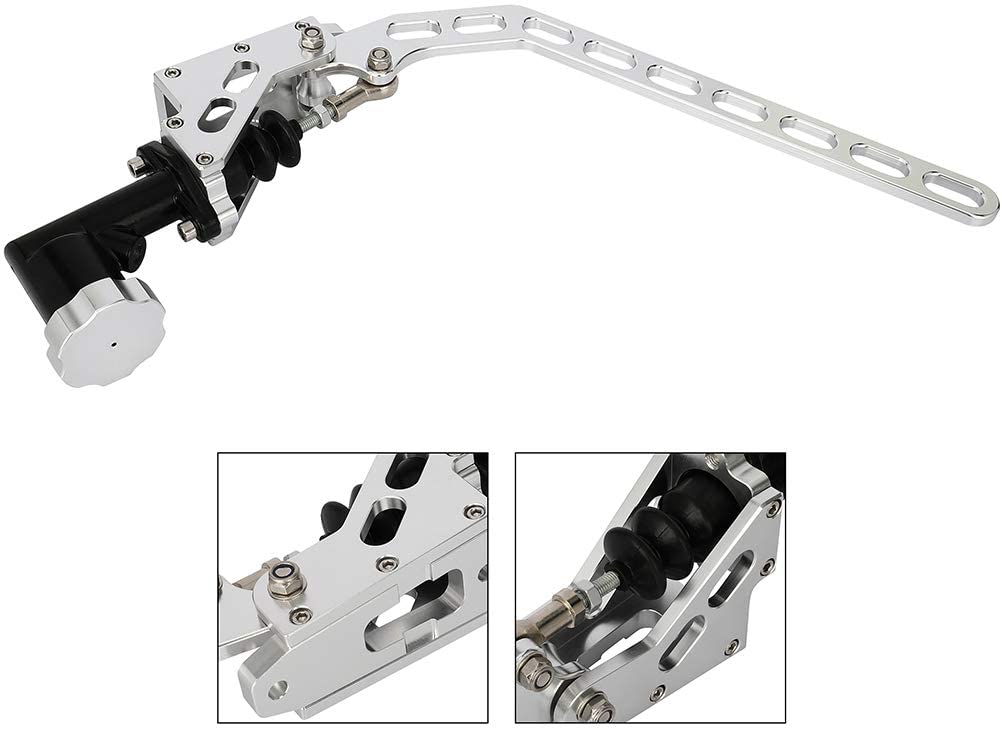 Ainter Hydraulic Handbrake Universal Ebrake Fit Drift Track Rally Racing Emergency Parking E-Brake Vertical Position Adjustable Dampening Height sliver