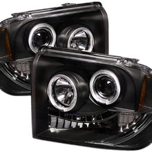 Spyder 5010544 Ford F250/350/450 Super Duty 05-07 Projector Headlights - LED Halo- LED (Replaceable LEDs) - Black - High H1 (Included) - Low H1 (Included)