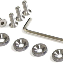 iJDMTOY 4pc JDM Racing Style M6 Red Aluminum Washers Bolts Kit Compatible with Car License Plate Frame, Fender, Bumper, Engine Bay, etc