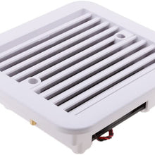 Prettyia 12V White Fridge Vent with Fan RV Trailer Caravan Side Air Ventilation