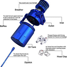 SPEEDWOW Aluminum Oil Catch Can Tank Filter Baffled With Breather Filter And Hose Kit Universal (Blue)