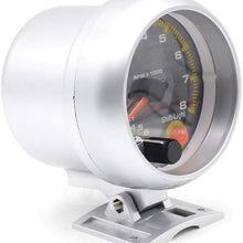 XinQuan Wang Car 80mm Carbon Fibre Tachometer RPM Gauge Meter with Yellow Shift Lights Car 80mm Tachometer Auto Gauge