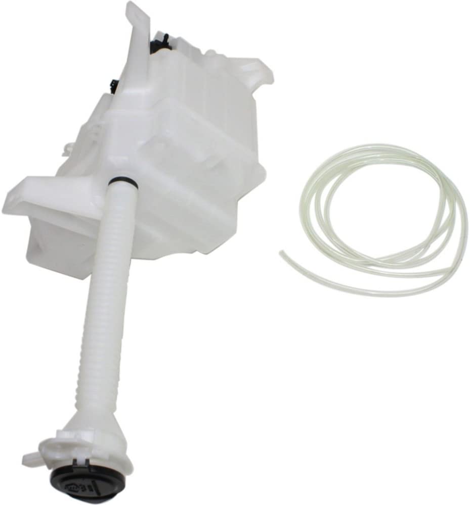 Washer Reservoir Windshield Expansion Tank Dual Pump Type w/Washer Pumps, Filler Neck, Cap, and Fluid Level Sensor Port compatible with Vehicles w/Rear Wiper