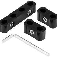 12Pcs Aluminum Alloy Braided Engine Spark Plug Wire Hose Separator Clamp Fitting Kit for 8mm 9mm 10mm(Black)
