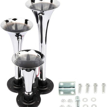 ZENITHIKE Air Horn Kit Trumpet Air Horn Powerful Loud 118db 3 Trumpet Car Horn for Vehicle Truck Lorry Trains Boat Car