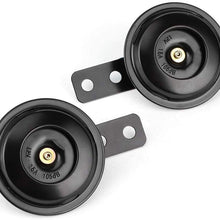 Dingln 2Pcs Universial Motorcycle Horn Waterproof 12V 105db Round Speaker for Most Scooters/Mopeds/ATVs