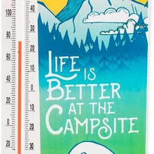 Camco 53367 Life is Better at The Campsite Window Thermometer, RV Map Design - Displays Both Fahrenheit and Celsius Temperatures - Allows for Easy Mounting to Any Glass Surface