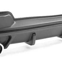 IKON MOTORSPORTS Rear Diffuser Compatible With 2020-2021 Toyota Corolla L LE/XLE | Matte Black Diffuser & Silver Tips Lower Valance Bumper Lip Spolier