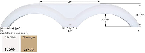 ICON Fender Skirt, Tandem, Sunnybrook, FS2646, Champagne