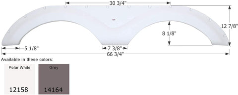 ICON Fender Skirt, Tandem, Cruiser, FS2158, Polar White