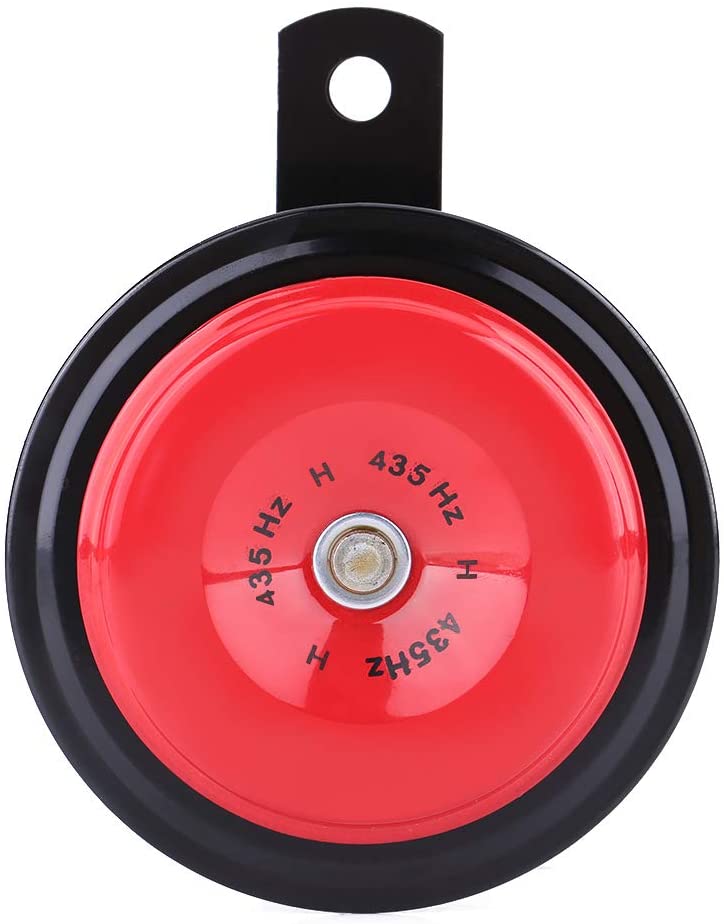 ROSEBEAR 12V 110dB 435HZ Universal Motorcycle Car Loud Electric Snail Horn Round Loudspeaker Waterproof Metal Red