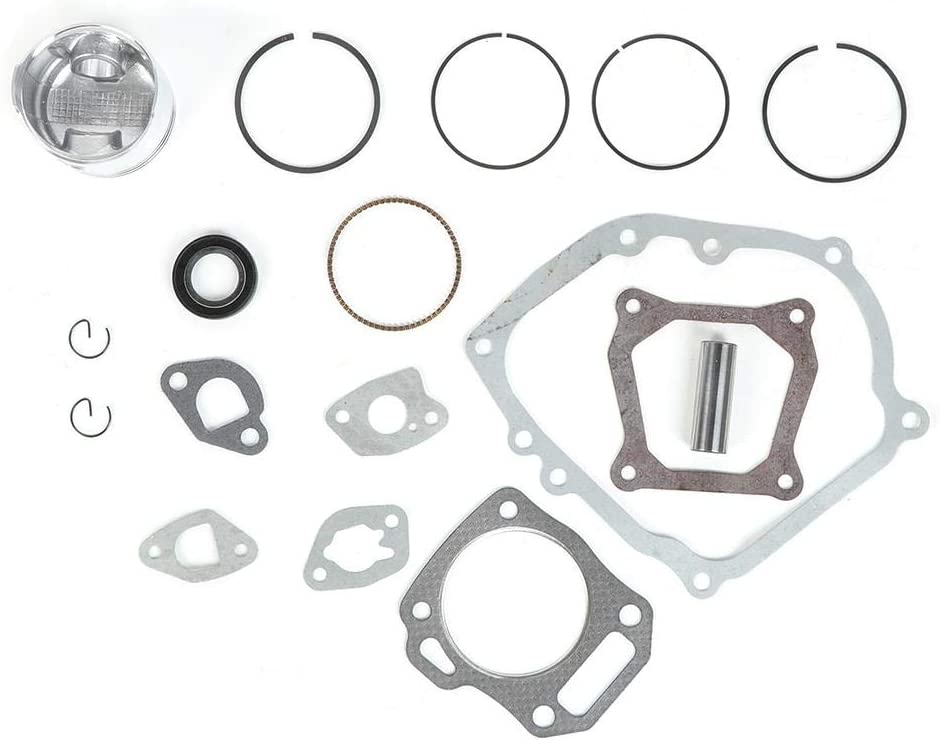 KIMISS Oil Seal Gasket Kit,2.7in Piston Rings Oil Seal Gasket Kit Set 13101-ZH8-010 Fits for GX160 GX200 168F