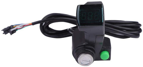 Zyyini Bike Switch, Electric Bike Controller Key Lock Switch Display Voltage Number Electric Scooter Indicator and Thumb Accelerator Bike Thumb Accelerator Display for Bicycle