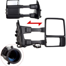 LUJUNTEC Towing Mirrors Fit for 1999-2007 for Ford F250/F350/F450/F550 Super Duty Tow Mirrors Set Driver and Passenger Side Power Adjust Heated Turn Signal Light Chrome Housing