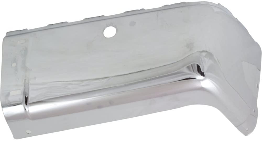 Bumper End compatible with Chevrolet Silverado Sierra 07-14 Rear Chrome W/Sensor Holes Right Side Steel