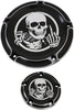 AUFER Black Skull Edge 5-Hole Derby Timer Timing Engine Cover Fit For 1999-2014 Twin Cam Touring Road King Electra Glide FLHR FLHX FXST Dyna Softail