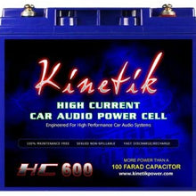 Kinetik HC600 BLU Series 600-Watt 12-Volt High Current AGM Car Audio Power Cell Battery