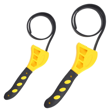 Straps Wrench Filter Tool Set Adjustable Rubber Oil Water Straps Wrench Plumbing Shower Head Craftsman Wrench Heavy Duty Multifunctional Wrench Tools 2PACK