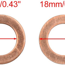 X AUTOHAUX 11mm Inner Dia Copper Washers Flat Car Sealing Gaskets Rings 20pcs