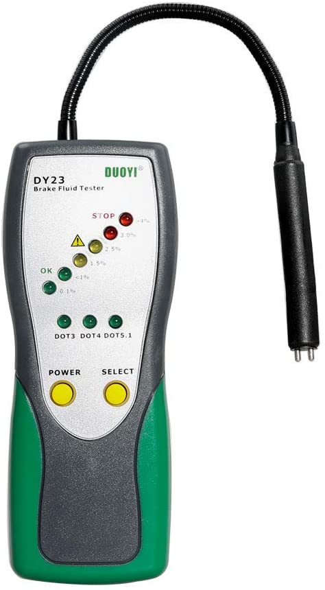 Brake Fluid Tester - SHGROUP Oil Inspection Goose Neck Detector Sound and Light Double Alarm Oil Moisture Water Inspection for Vehicle DOT3 DOT4 DOT5 Brake Fluid Detector