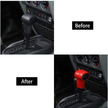 RT-TCZ Gear Shift Knob Handle Cover ABS Full Trim Frame Bezel Interior Accessories for Jeep Wrangler 2007-2010 JK JKU Sport X Sahara Rubicon Red