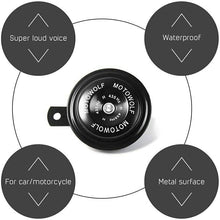 2x 12V 435HZ 110dB Motorcycle Loud Tone Snail Horn Black Metal Beep Waterproof