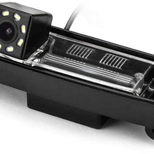 eHANGO Car Rear View Camera with 4 Pin to RCA Cable Bracket License Plate Lights Housing Mount for Toyota RAV4 XA30 (Spare Wheel On Door) / Toyota Vanguard XA30 (Spare Wheel On Door) (8 LED Angle)