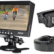 Car Backup Rear View Camera - Reverse Parking Rearview Back Up Car Camera And Monitor Video System w/ 7" Monitor, Dual DC 12-24V - Back Up Camera For Bus, Truck, Trailer, Van - Pyle PLCMTR71