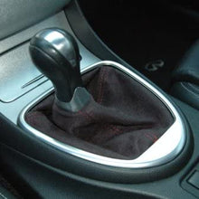 RedlineGoods Shift Boot for 2008-2013 Infiniti G37 (V36). Black Suede (Alcantara) with Red Thread