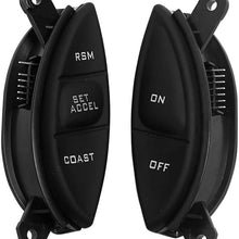 BASIKER Steering Wheel Cruise Control Switch Button For Ford Explorer & Ford Ranger Mercury Mazda Perfect Replacement OEM SW-5928 F87Z9C888BB F87A9D809BA | Black 1998-2005