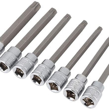 Terisass Torx Star Bit Socket Set 7Pcs 3/8inch Drive Extra Long Torx Star Bit Socket Set Drive Repair Tool Kit Torx Star Socket Bits Tool Kit