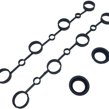 Spark Plug Seals and Cam Gaske Valve Cover Gasket Set Replacement for 94810593103 Fit for Porsche Cayenne V8 Replace For 94810593205 94810593300 94810593400