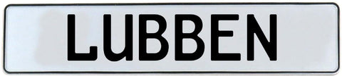 Vintage Parts 683694 Vintage Parts 683694 Lubben White Stamped Aluminum Street Sign Mancave Wall Art, 1 Pack