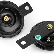 Dingln 2Pcs Universial Motorcycle Horn Waterproof 12V 105db Round Speaker for Most Scooters/Mopeds/ATVs