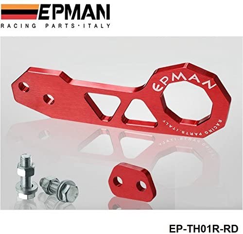 EPMAN Billet Aluminium Rear Tow Hook Universalcar Such As For Skyline 200SX R33 S13 S14 (Red)