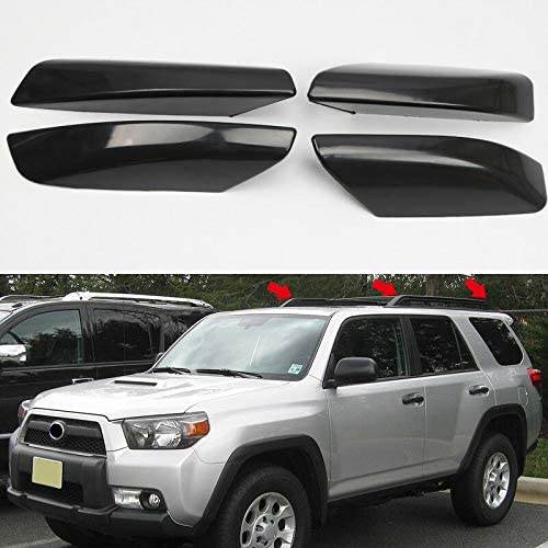 XYOUNG 4 Pieces Roof Rail Rack End Cover Black ABS for Toyota 4Runner N210 2003-2009