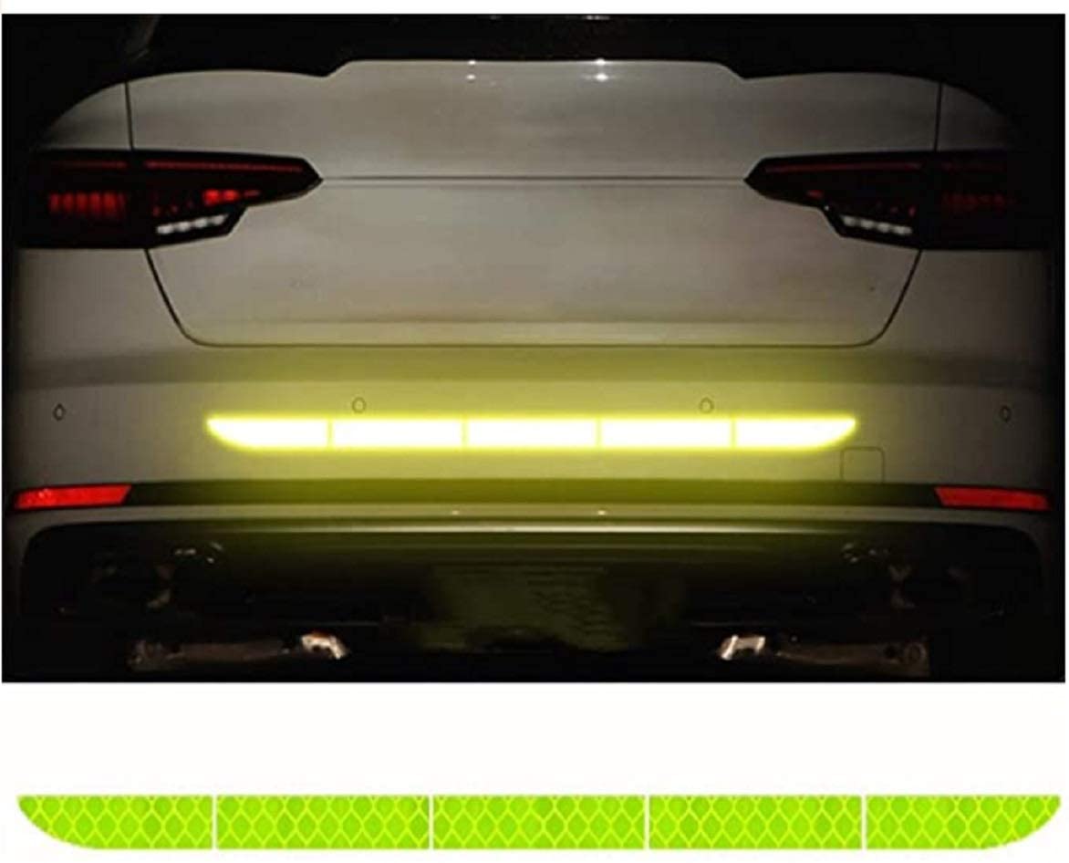 TRUE LINE Automotive Reflective Rear Trunk Fender Back Warning Molding Trim Sticker Safety Markers (Yellow)