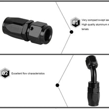 1Set Oil Cooler Fitting, Universal 0-180 Degree Aluminum Alloy Straight Bening Oil Fuel Swivel Fitting Hose End Fitting Connector Car Oil Fuel Line Adapter Car Accessories (45 Degree)