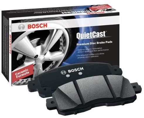 Bosch BC1586 QuietCast Premium Ceramic Disc Brake Pad Set For Select Lexus GS Turbo, GS200t, GS350, GS450h, IS Turbo, IS200t, IS300, IS350, RC Turbo, RC200t, RC300, RC350; Front