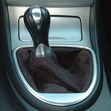 RedlineGoods Shift Boot for 2008-2013 Infiniti G37 (V36). Black Suede (Alcantara) with Red Thread