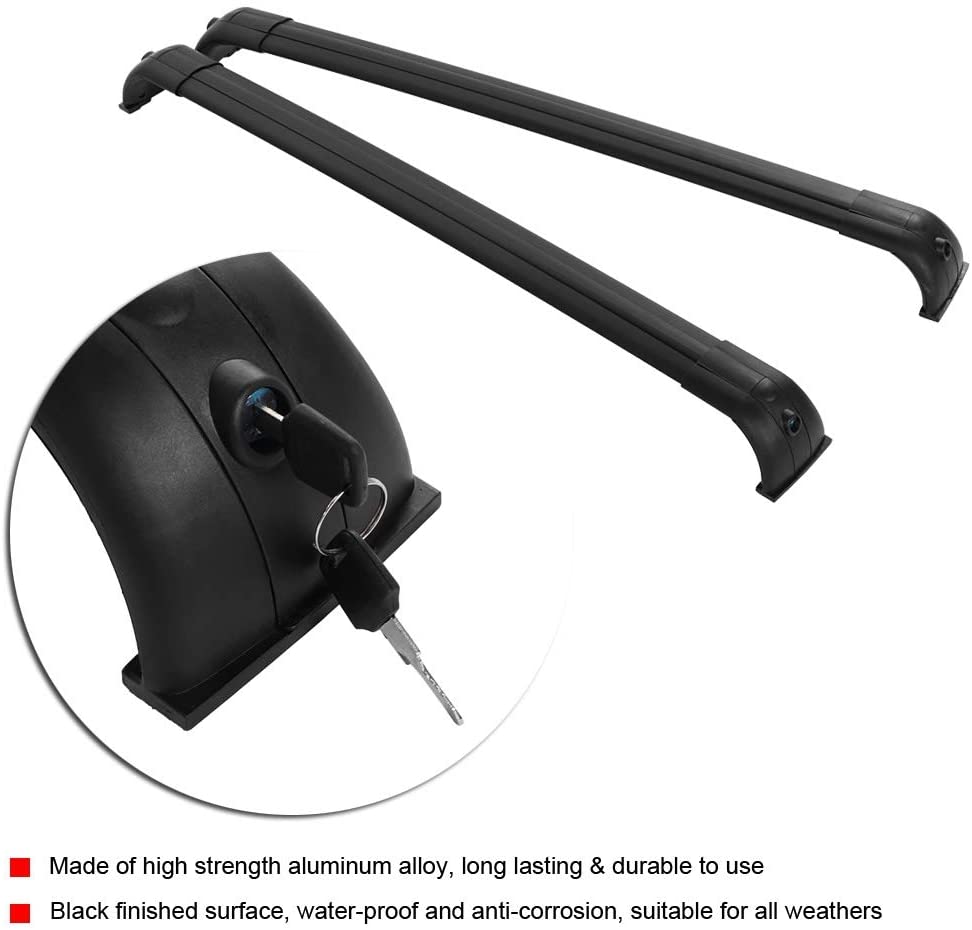 Qiilu Car Roof Baggage Luggage Rack Cross Bars Compatible with Land Rover Discovery 4 LR4 2010-2016
