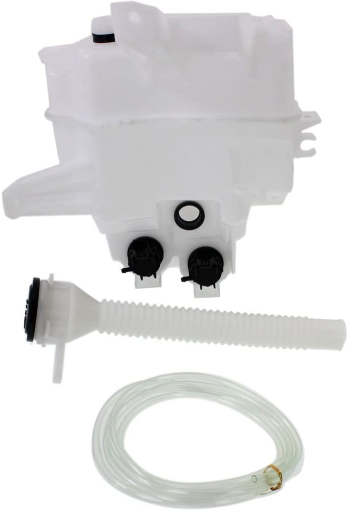 Washer Reservoir Windshield Expansion Tank Single Pump Type w/Washer Pump, Filler Neck, Cap, and Fluid Level Sensor Port compatible with Vehicles