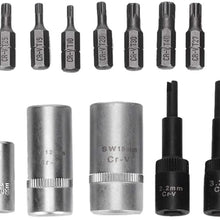 KIMISS Air Conditioning Repair Tool,12pcs Air Conditioning Repair Tool Set 1/4in Valve Cap Removers Core Tamper Proof Bits Car