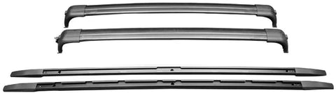 Roof Rack Cross Bars Compatible With 2006-2013 LAND ROVER RANGE ROVER SPORT HSE, Factory Style Aluminum Black Aluminum Roof Top Bar Luggage Carrier by IKON MOTORSPORTS, 2007 2008 2009 2010 2011 2012