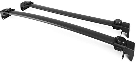 Roof Racks Compatible With 2018-2020 Jeep Compass, Factory Style Black Cross Bar Bars Luggage Carrier by IKON MOTORSPORTS
